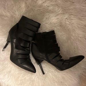 TopShop caged black booties